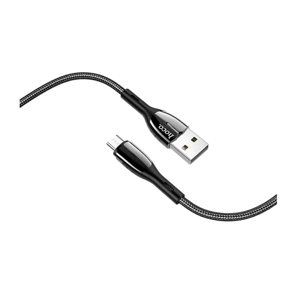 Кабель HOCO U89 USB (m)-microUSB (m) 1.2м 2.4A ткань черный (1/22/220)