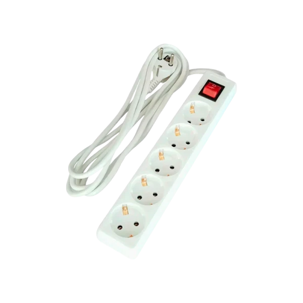 Удлинитель Прогресс Standard 5р.С/З 10A 3.0м с выкл. 3x1мм² белый (1/40)