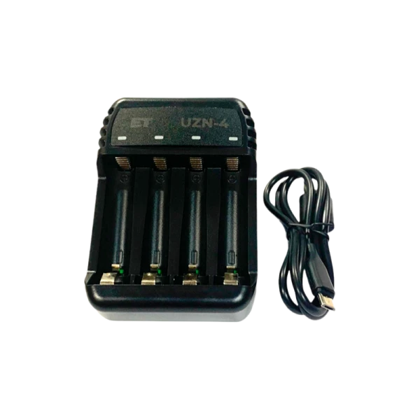 Зарядное устройство&nbsp;&nbsp;ET UZN-4&nbsp;&nbsp;,NiZn и Ni-Cd/Ni-Mh ,AA и AAA, 4 слота от USB