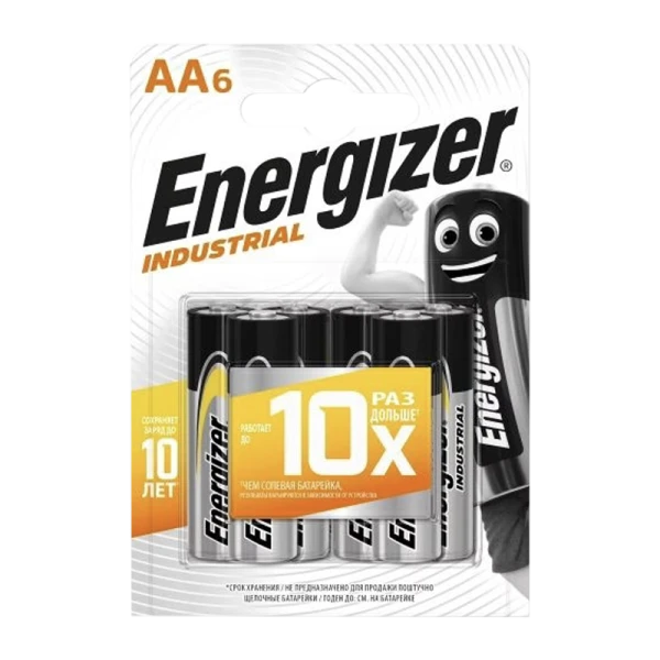 Батарейка Energizer INDUSTRIAL LR6 AA BL6 Alkaline 1.5V (6/72)