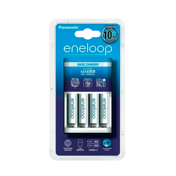 З/У для аккумуляторов Panasonic eneloop Basic Charger AA/AAA 4 слота +4AAA 750mAh (1/8)
