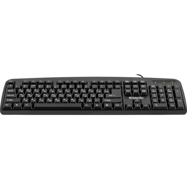 Клавиатура проводная Defender HB-910 Office классическая USB 1.5м черный (1/20)
