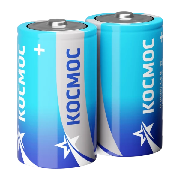 *Батарейка Космос R20 D Shrink 2 Zinc Carbon 1.5V (2/24/288) 