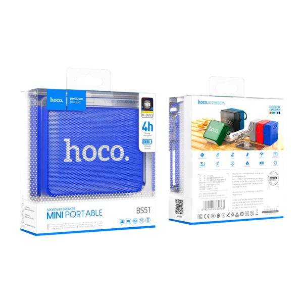Портативная колонка HOCO BS51 bluetooth 5.2 microSD синий (1/48)