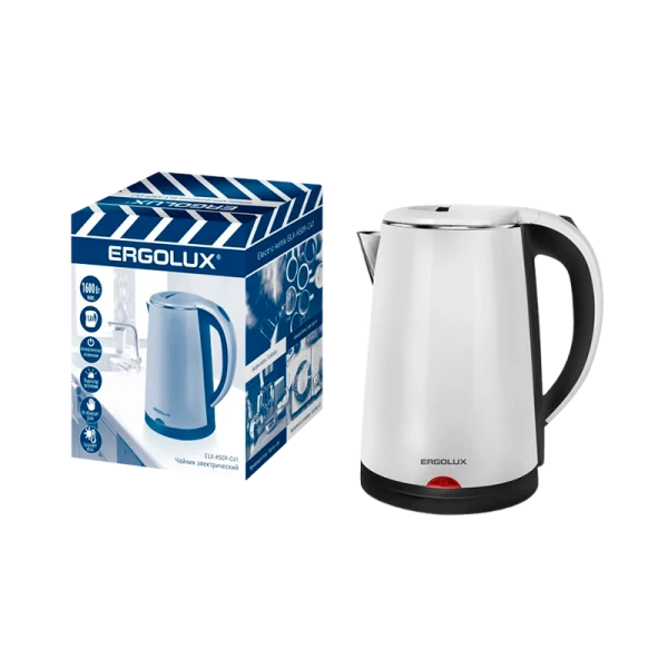 Электрочайник Ergolux ELX-KS09-C41 1600W 1.8л черный белый (1/12)