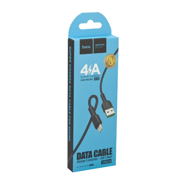 Кабель HOCO X33 USB (m)-microUSB (m) 1.0м 4.0A ПВХ черный (1/33/330)