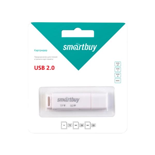 Картридер Smartbuy 715 USB2.0 SD/microSD белый