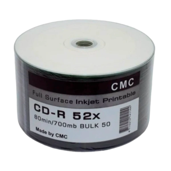 Диск CD-R CMC Full Ink Printable 700MB 52x 50шт. bulk (50/600)