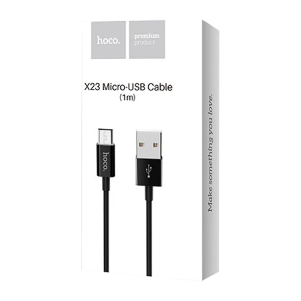 Кабель HOCO X23 USB (m)-microUSB (m) 1.0м 2.1A TPE черный (1/46/276)