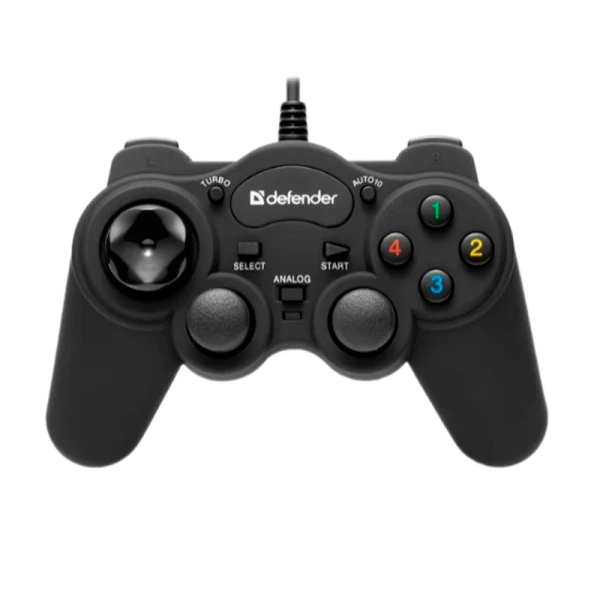 Геймпад проводной Defender Game Racer Turbo RS3 USB/PS 12 кн./2 стика черный (1/20/40)