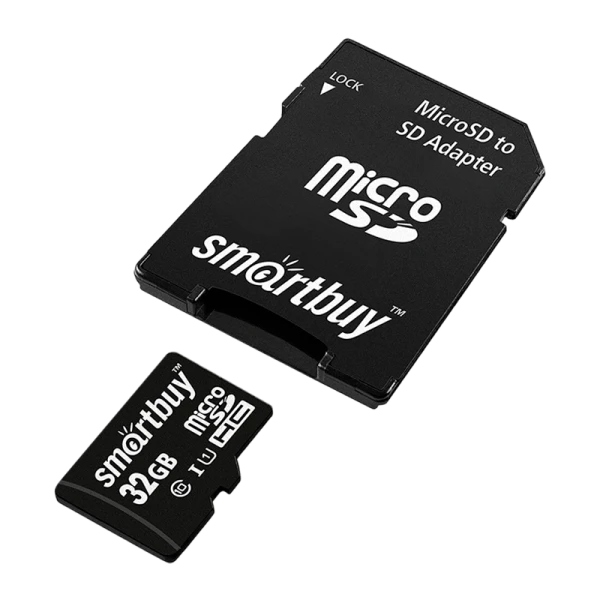 Карта памяти microSD Smartbuy 32GB Class10 UHS-I (U1) 10 МБ/сек с адаптером