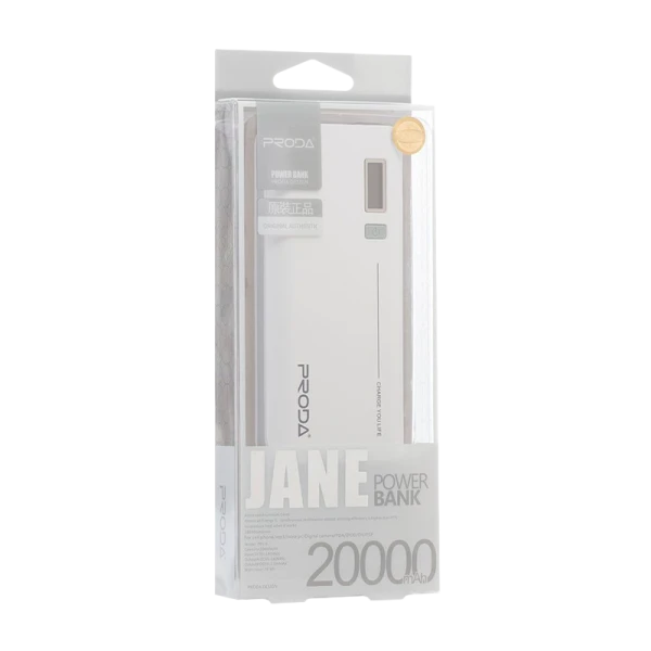 Внешний аккумулятор Proda PPL-6 JANE V10i 20000mAh 2.1A 2USB белый