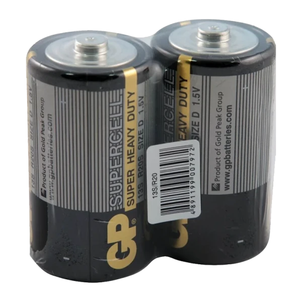 Батарейка GP Supercell R20 D Shrink 2 Heavy Duty 1.5V (2/20/200)
