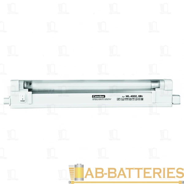 Светильник люминесцентный Camelion WL-4002 12W 220V G5 накладной с выключателем белый (1/30)