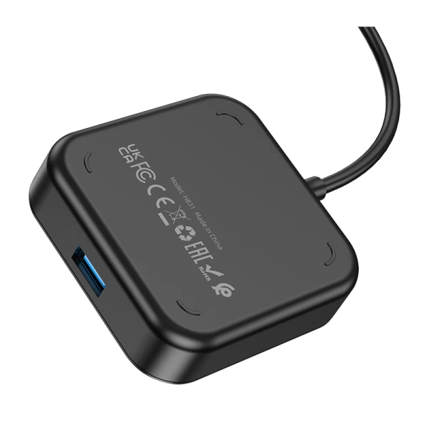 USB-Хаб HOCO HB31 4USB Type-C (m) USB3.0 0.2м черный (1/19/190)