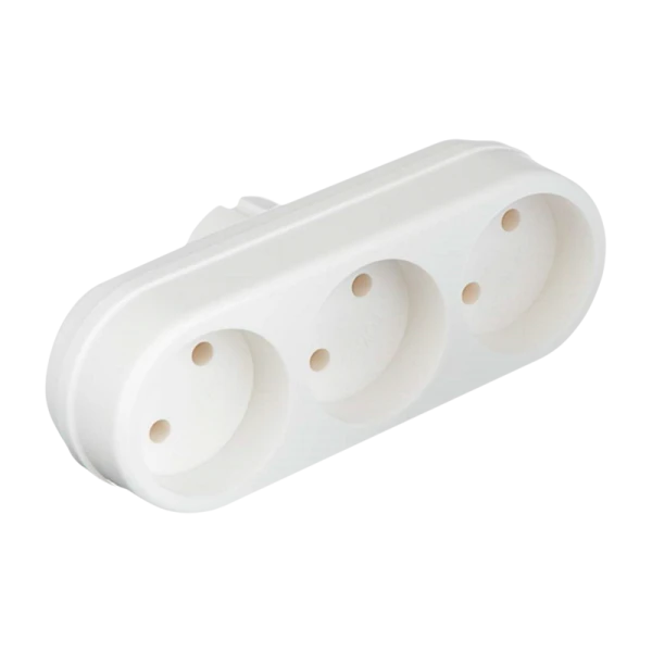 Разветвитель Toker 3L 3р.Б/З в индивидуальной упаковке белый (1/40)