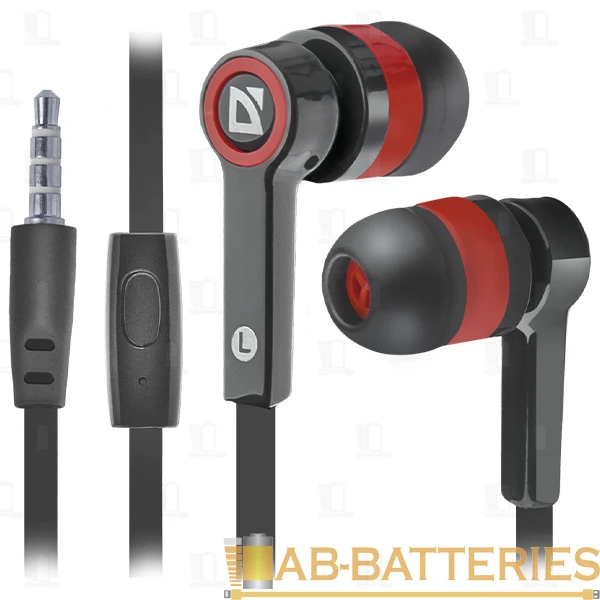 Наушники внутриканальные Defender 420 Pulse с микр. черный красный (1/80)