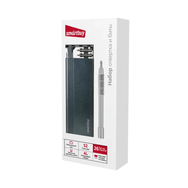 Отвертка Smartbuy ONE Tools с набором насадок 26 предмета S2