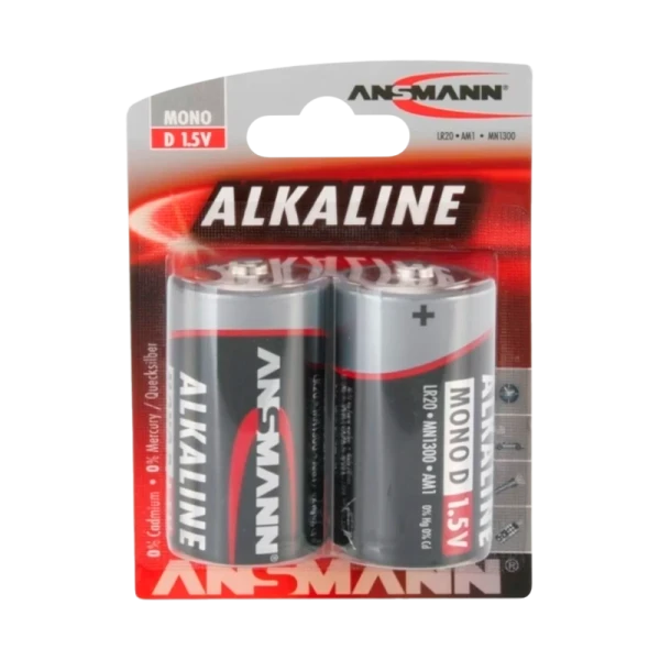 Батарейка ANSMANN RED&nbsp;&nbsp;LR20&nbsp;&nbsp; BL2