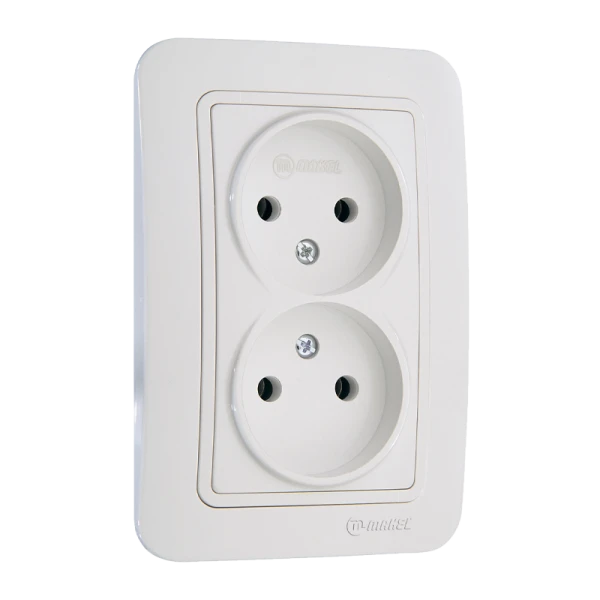 Розетка Makel Lillium 2гн. 16A белый 70017 (1/12)
