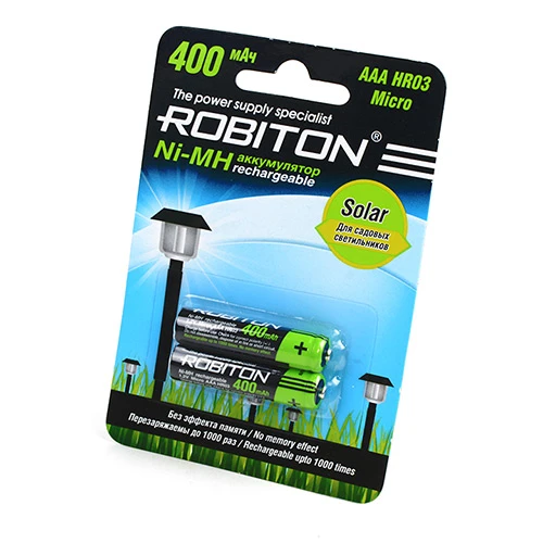 Аккумулятор ROBITON 400MHAAA-2 SOLAR BL2 (2/50/200)