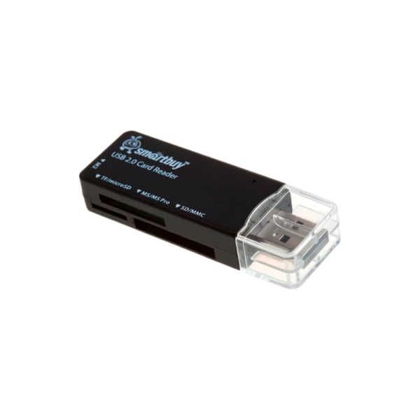 Картридер Smartbuy 749 USB2.0 SD/microSD/MS/M2 черный (1/20)