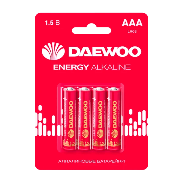 Батарейка Daewoo ENERGY LR03 AAA BL4 Alkaline 1.5V (4/40/960)