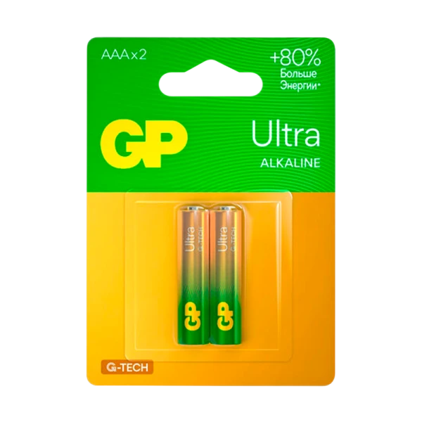 Батарейка GP ULTRA G-Tech LR03 AAA BL2 Alkaline 1.5V (2/20/160)