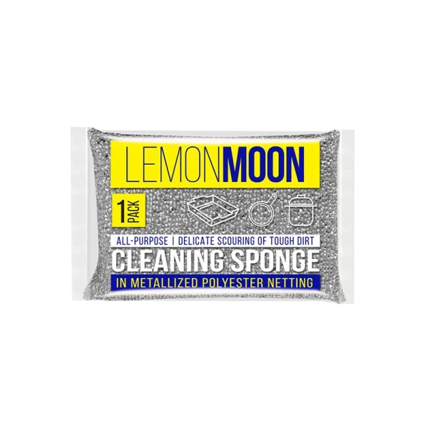 Губка Lemon Moon для посуды в оплетке 115х78х28 металл 1 шт (1/108)
