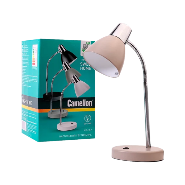 Светильник настольный Camelion KD-359 40W 230V E27 на основании тауп (1/12)