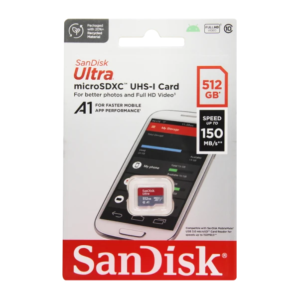 Карта памяти microSD SanDisk ULTRA 512GB Class10 A1 UHS-I (U1) 120 МБ/сек CN (Китай) без адаптера (1