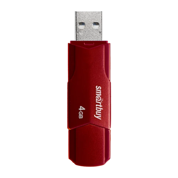 Флеш-накопитель Smartbuy Clue 4GB USB2.0 пластик бургунди