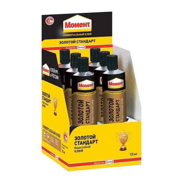 Клей Момент ЗОЛОТОЙ СТАНДАРТ 125г универсальный BOX6 шоу-бокс (6/48)