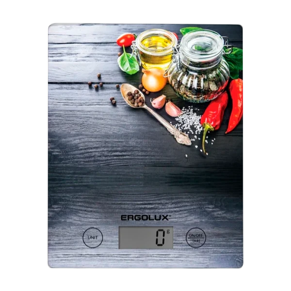 Весы кухонные Ergolux ELX-SK02-C02 электронные 5кг ассорти (1/20)