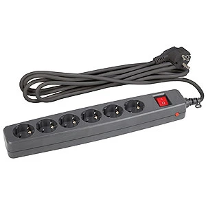 Сетевой фильтр ЭРА SF 6р.С/З 10A со шторкой 4.0м черный (1/20)