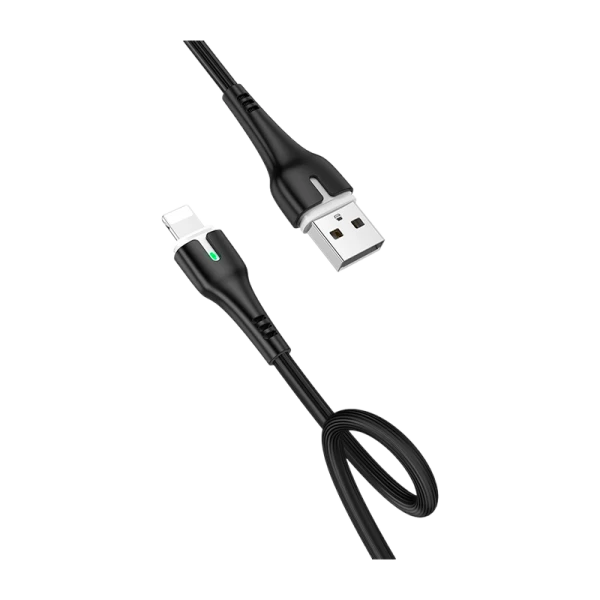 Кабель HOCO X45 USB (m)-Lightning (m) 1.0м 2.4A силикон черный (1/22/220)