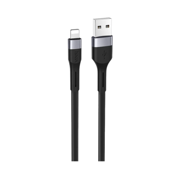 Кабель HOCO X34 USB (m)-Lightning (m) 1.0м 2.4A силикон черный (1/31/310)