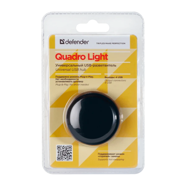 USB-Хаб Defender Quadro Light 4USB черный (1/100)