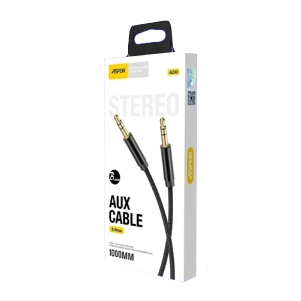 Аудио-кабель Aspor A230 1м чёрный