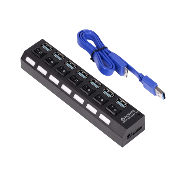 USB-Хаб Smartbuy 7307 7USB USB3.0 с выключателем черный