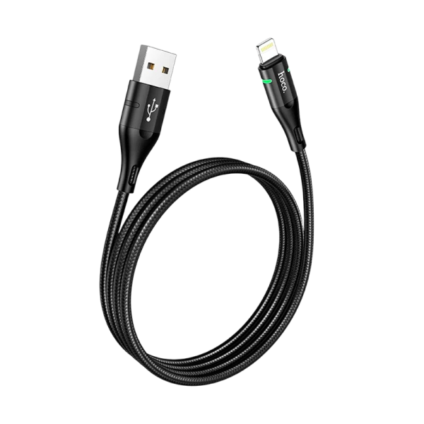 Кабель HOCO U93 USB (m)-Lightning (m) 1.2м 2.4A нейлон черный (1/22/220)