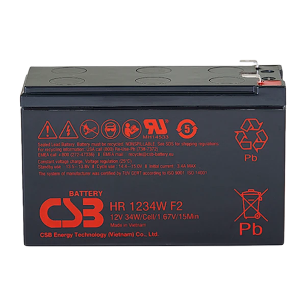 Аккумулятор свинцово-кислотный CSB HR1234W F2 12V 34Ah