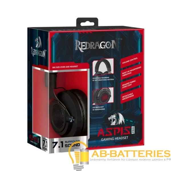 Наушники полноразмерные Redragon Sky bluetooth 4.2 с микр. игровые черный (1/20)