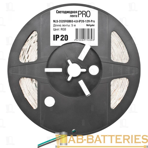 Светодиодная лента Navigator 71 439 NLS-3528RGB60-4.8-IP20-12V-Pro R5