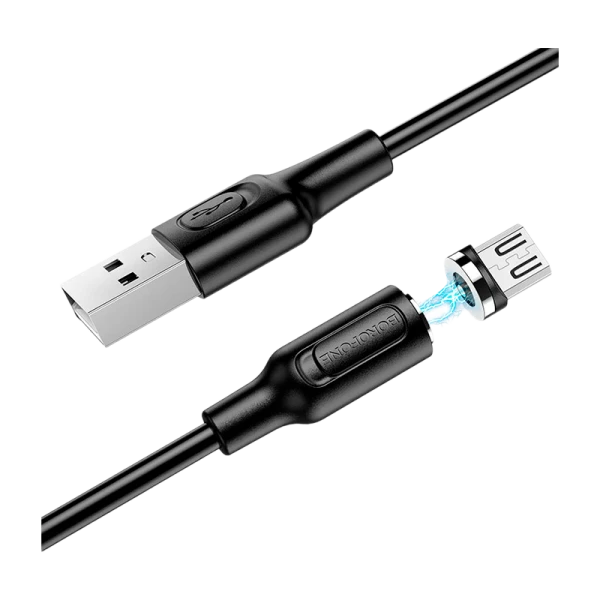 Кабель Borofone BX41 USB (m)-microUSB (m) 1.0м 2.4A ПВХ магнит черный (1/360)