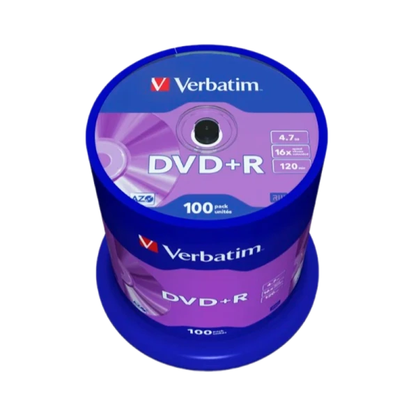 Диск DVD-R Verbatim 4.7GB 16x 100шт. cake box (100/400)