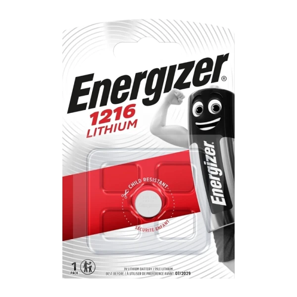 Батарейка Energizer CR1216 BL1 Lithium 3V (1/10/140)
