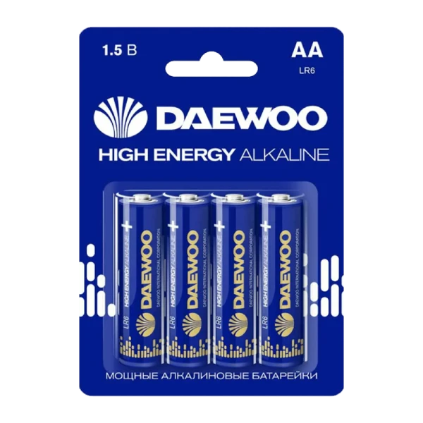 Батарейка Daewoo HIGH ENERGY LR6 AA BL4 Alkaline 1.5V (4/40/960)