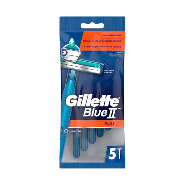 Бритва Gillette Blue II Plus 2 лезвия пластиковая ручка на карте ENG 48шт. (48/576)