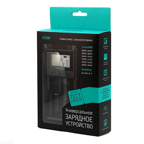 З/У для аккумуляторов Videx VCH-UT200 Ni-MH/Ni-Cd/Li-ion/IMR/LiFePO4 2 слота (1/20)